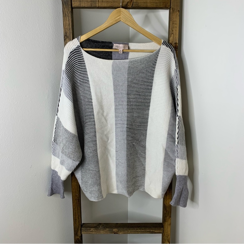 Philosophy Black and White Striped Sweater Size 2X